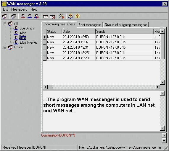 WAN messenger Screenshot